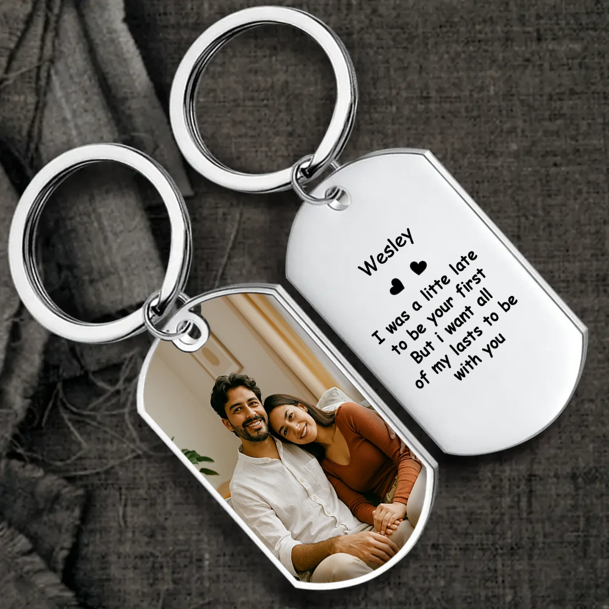 All My Lasts With You Couple Keychain – Individualized Photo & Love Quote Keepsake - 89Prints