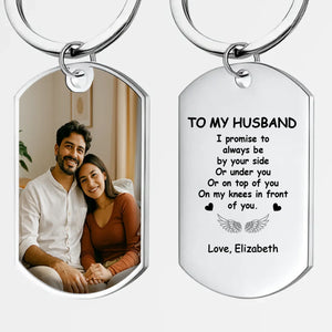 Forever By Your Side Couple Keychain - Bespoke Photo & Name Engraved Keyring - Anniversary Gift - 89Prints