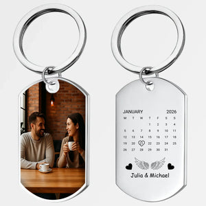 Our Special Date Couple Keychain – Custom Calendar Marked Photo Keepsake for Two – 89Prints