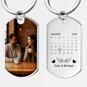 Our Special Date Couple Keychain – Custom Calendar Marked Photo Keepsake for Two – 89Prints