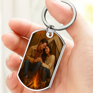 Forever Ours Date Keychain – Photo & Anniversary Name Engraved Couple Keepsake - 89Prints