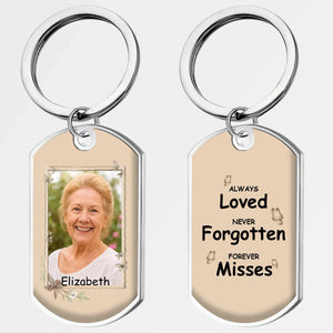 Never Forgotten Grandma Memorial Keychain - Heartfelt Remembrance Gift - Custom Name & Photo - 89Prints