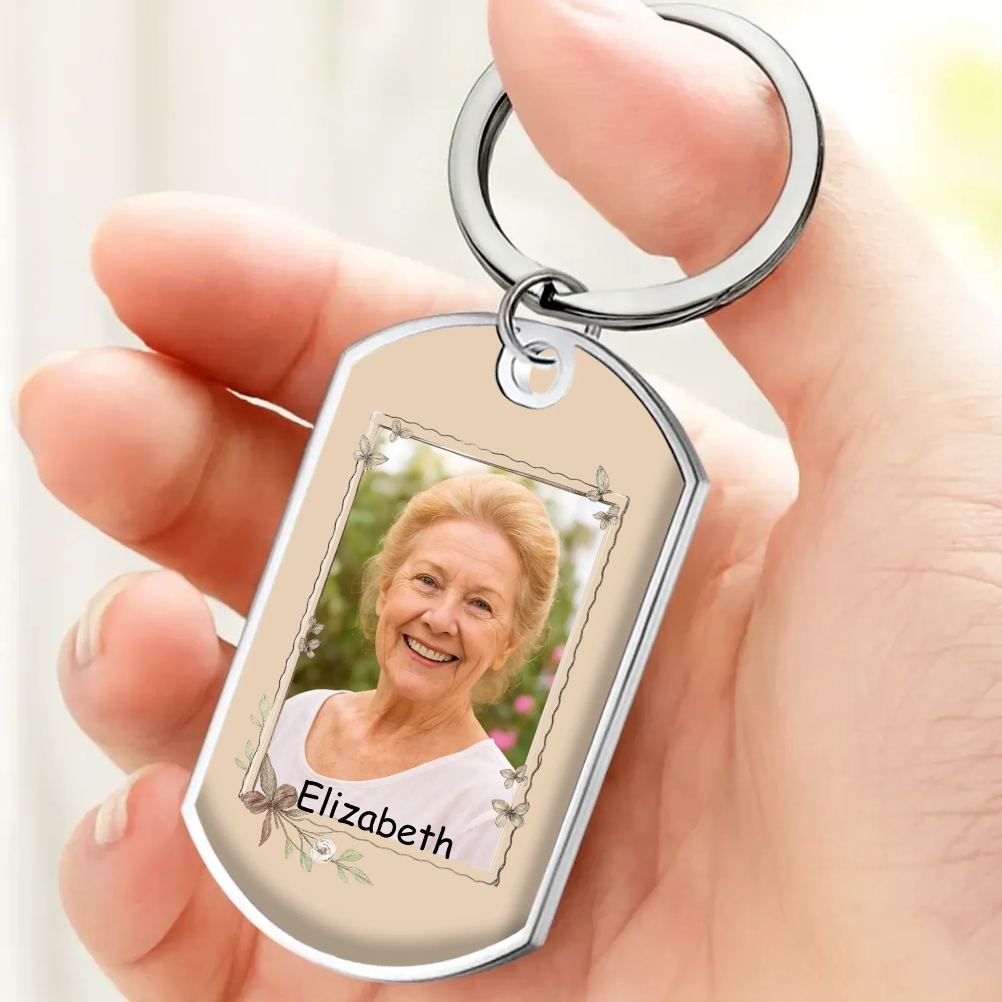 Never Forgotten Grandma Memorial Keychain - Heartfelt Remembrance Gift - Custom Name & Photo - 89Prints