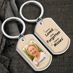 Never Forgotten Grandma Memorial Keychain - Heartfelt Remembrance Gift - Custom Name & Photo - 89Prints