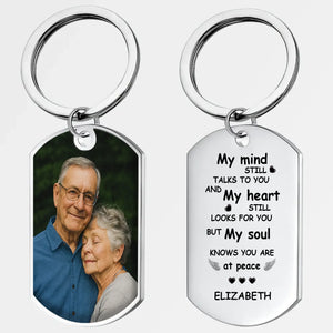 Always in Our Hearts Grandparents Memorial Keychain - Photo-Based Design with Engraved Name - 89Prints