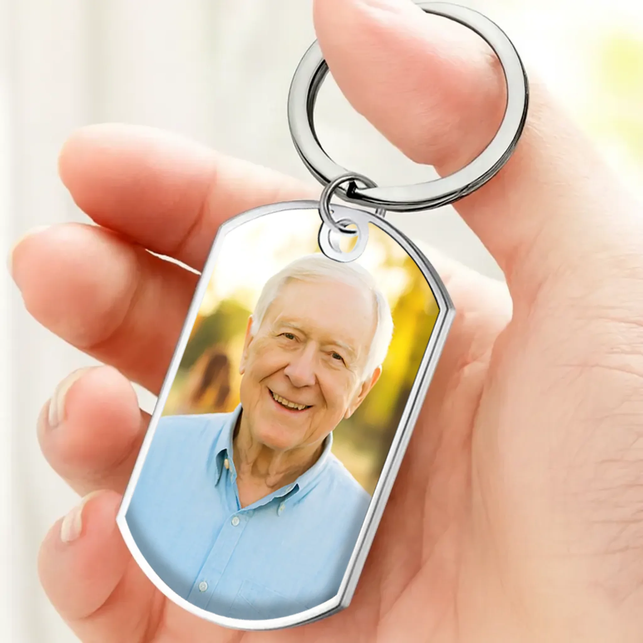 Still My Husband Grandpa Memorial Keychain – Individualized Photo Tribute - 89Prints