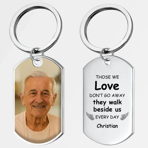 Those We Love Walk With Us Memorial Grandparents Keychain – Personalized Photo & Name Tribute – 89Prints