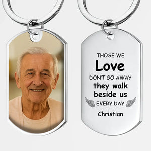 Those We Love Walk With Us Memorial Grandparents Keychain – Personalized Photo & Name Tribute – 89Prints