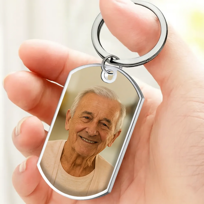 Those We Love Walk With Us Memorial Grandparents Keychain – Personalized Photo & Name Tribute – 89Prints