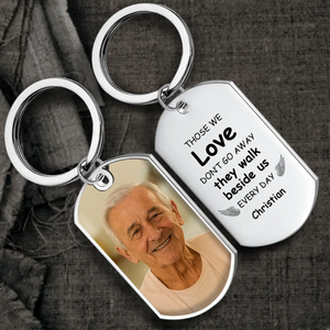Those We Love Walk With Us Memorial Grandparents Keychain – Personalized Photo & Name Tribute – 89Prints
