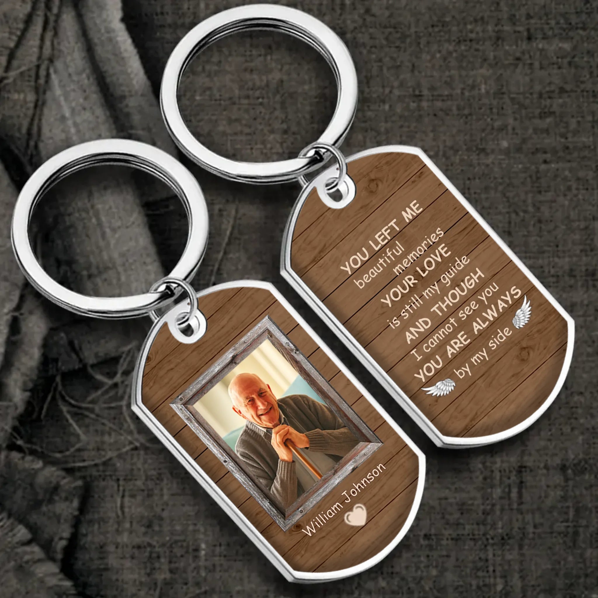 You Are Always By My Side Grandparents Memorial Keychain - Beautiful Memories Unique Photo & Name Keepsake - 89Prints