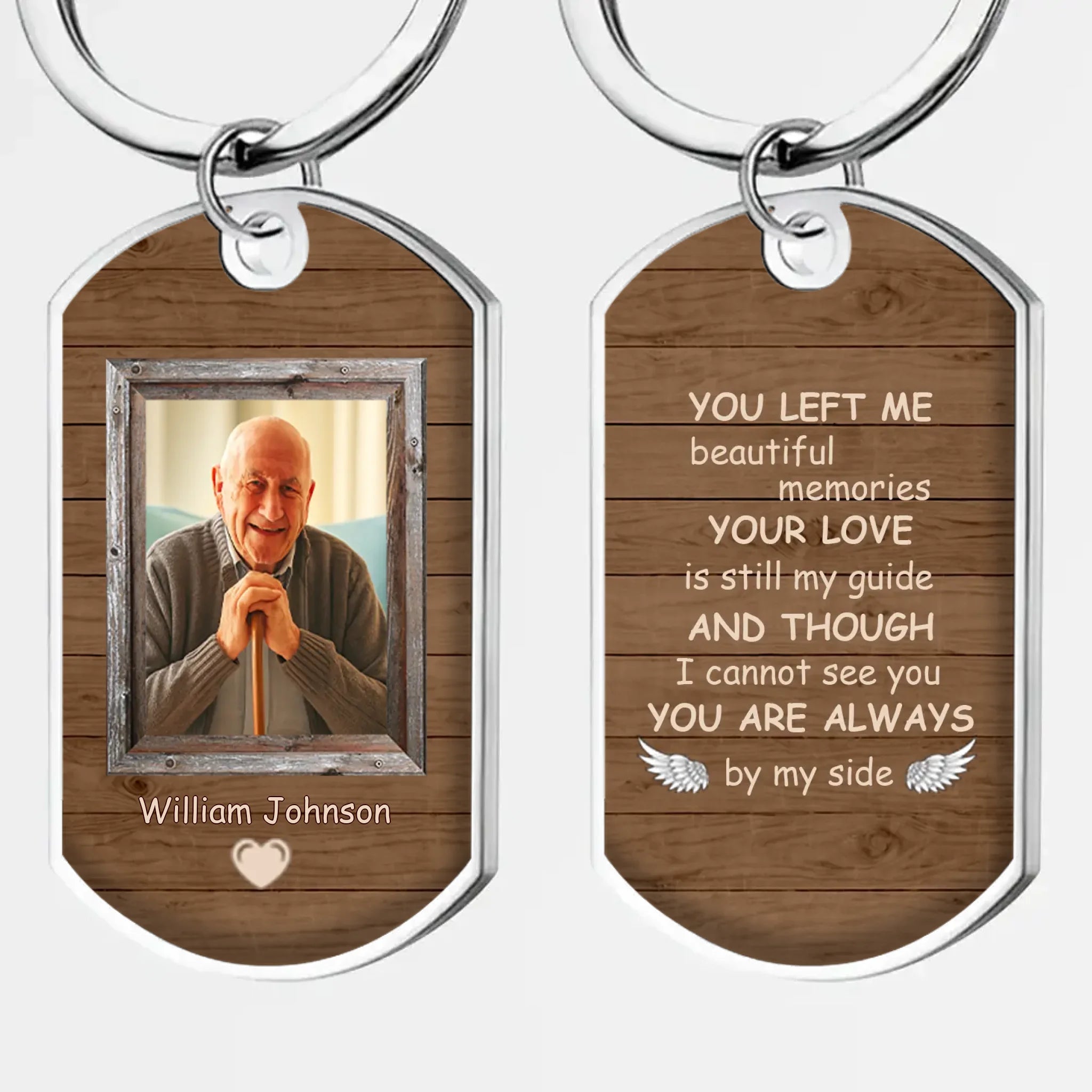 You Are Always By My Side Grandparents Memorial Keychain - Beautiful Memories Unique Photo & Name Keepsake - 89Prints