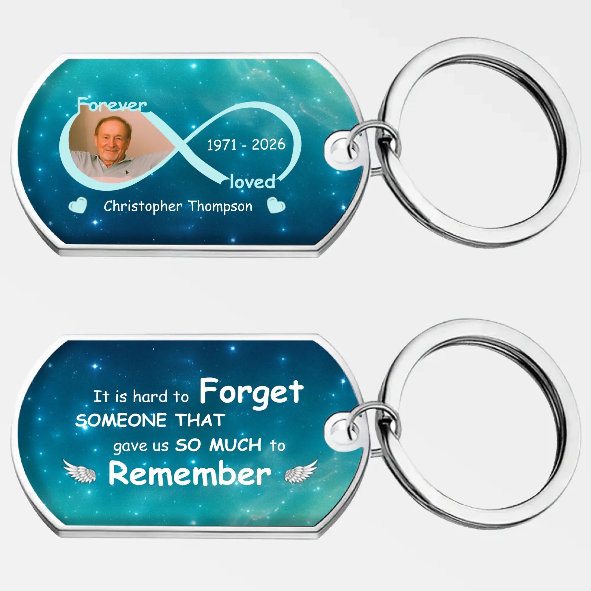 Forever Loved Infinity Memorial Keychain – Exclusive Photo & Dates Grandparents Keepsake – 89Prints