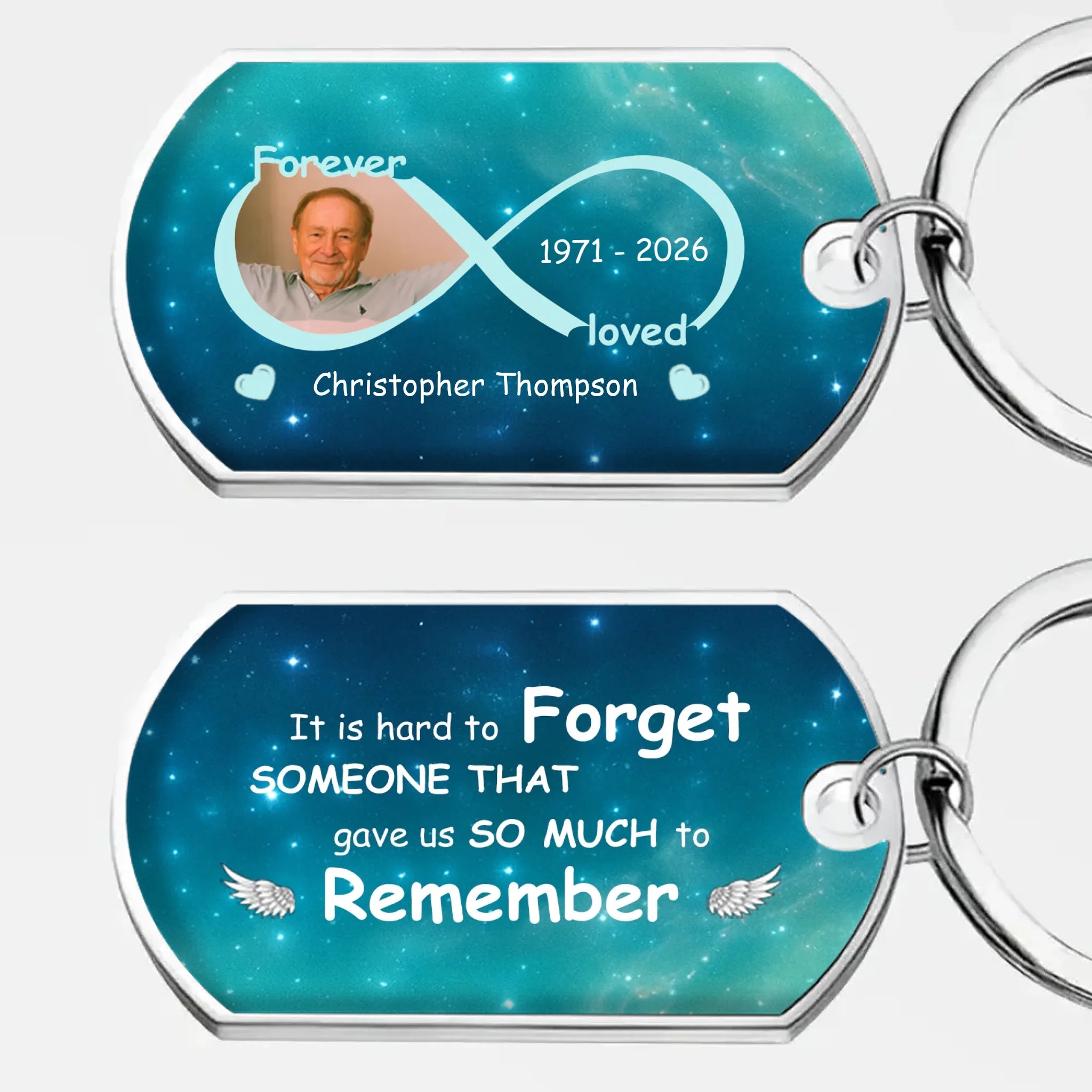 Forever Loved Infinity Memorial Keychain – Exclusive Photo & Dates Grandparents Keepsake – 89Prints