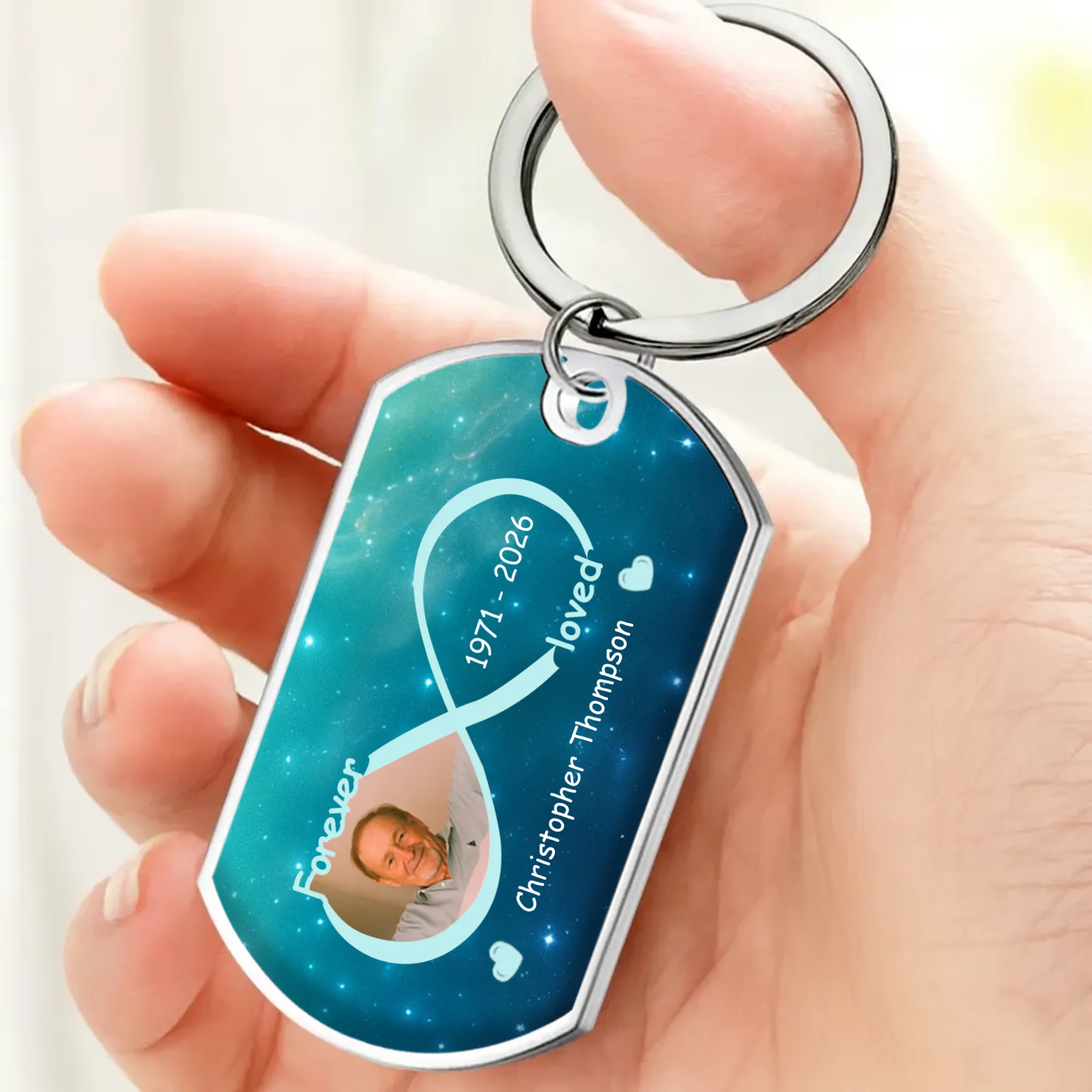Forever Loved Infinity Memorial Keychain – Exclusive Photo & Dates Grandparents Keepsake – 89Prints