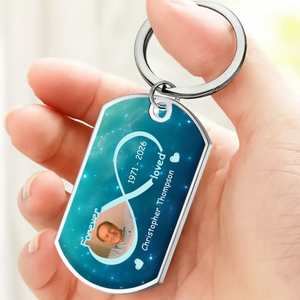 Forever Loved Infinity Memorial Keychain – Exclusive Photo & Dates Grandparents Keepsake – 89Prints