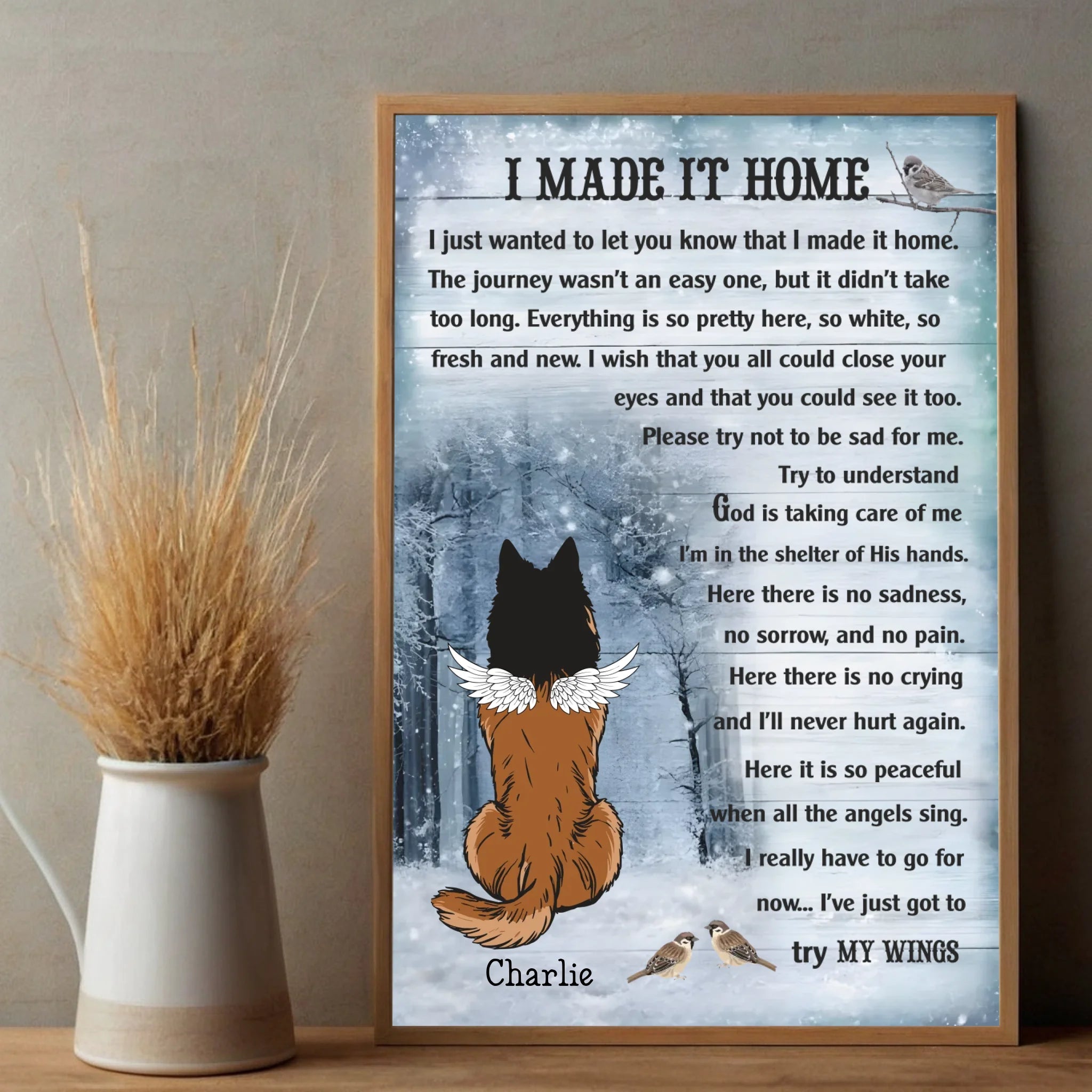 Personalized Dog Memorial Poster – I Made It Home Pet Loss Keepsake – 89Prints
