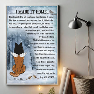 Personalized Dog Memorial Poster – I Made It Home Pet Loss Keepsake – 89Prints