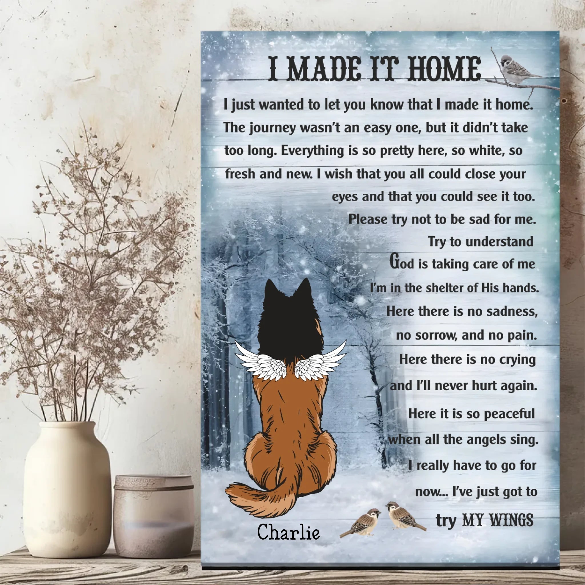 Dog Memorial Canvas – I Made It Home –  89Prints