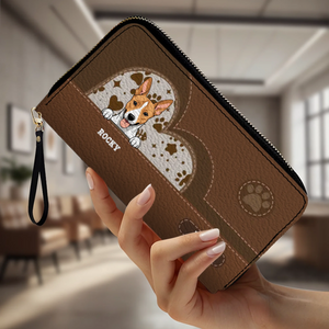 Personalized Long Leather Pet Wallet – Custom Dog & Cat Design - 89Prints