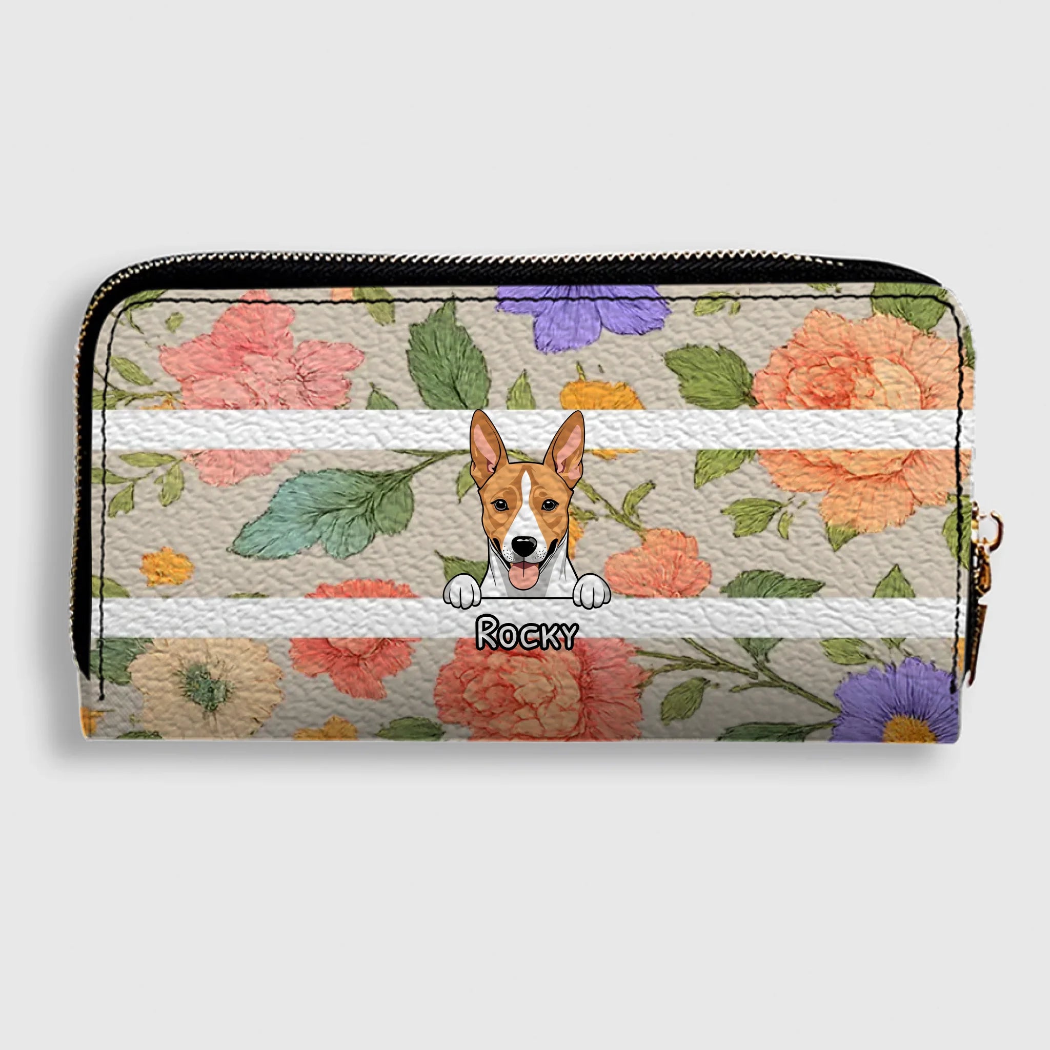 The Chic Floral Print Personalized Pet Wallet - Spring Custom Gift for Her - 89Prints