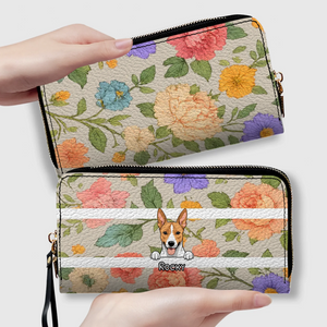 The Chic Floral Print Personalized Pet Wallet - Spring Custom Gift for Her - 89Prints