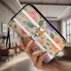 The Chic Floral Print Personalized Pet Wallet - Spring Custom Gift for Her - 89Prints