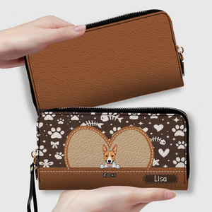 The Heart Frame Personalized Wallet - Personalized Dog & Cat Wallet | 89Prints
