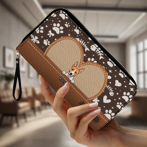 The Heart Frame Personalized Wallet - Personalized Dog & Cat Wallet | 89Prints