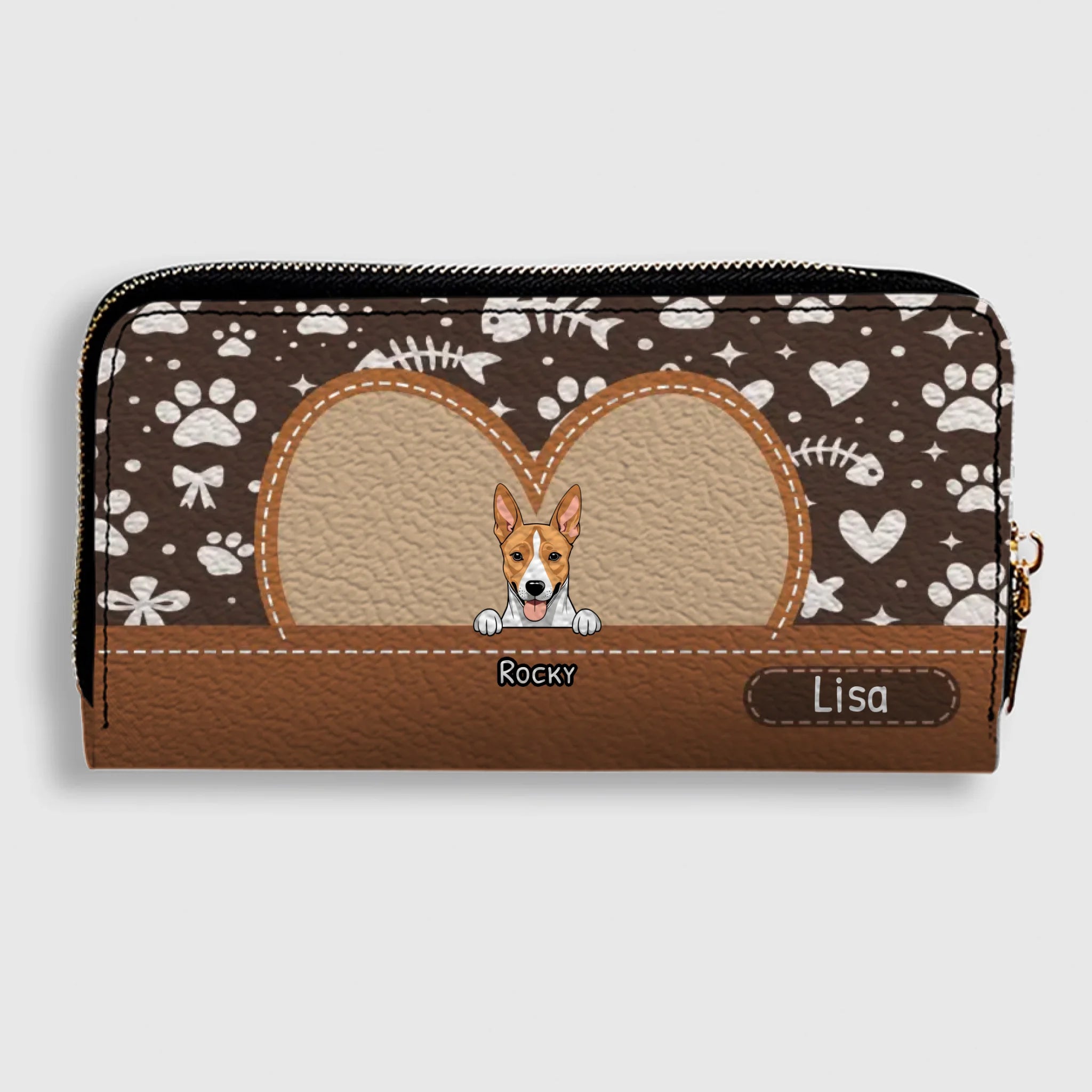 The Heart Frame Personalized Wallet - Personalized Dog & Cat Wallet | 89Prints