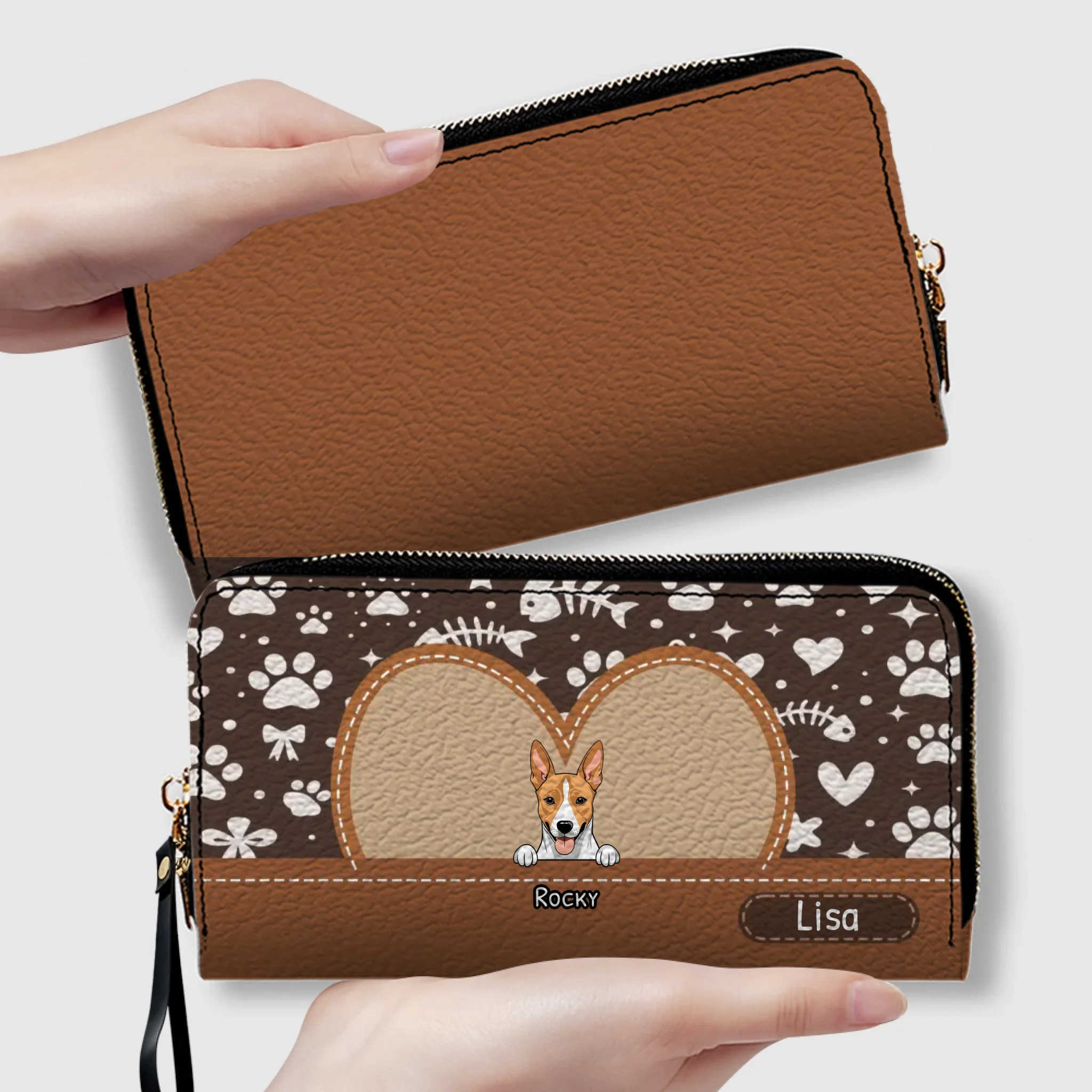 The Heart Frame Personalized Wallet - Personalized Dog & Cat Wallet | 89Prints