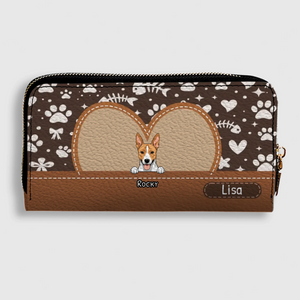 The Heart Frame Personalized Wallet - Personalized Dog & Cat Wallet | 89Prints