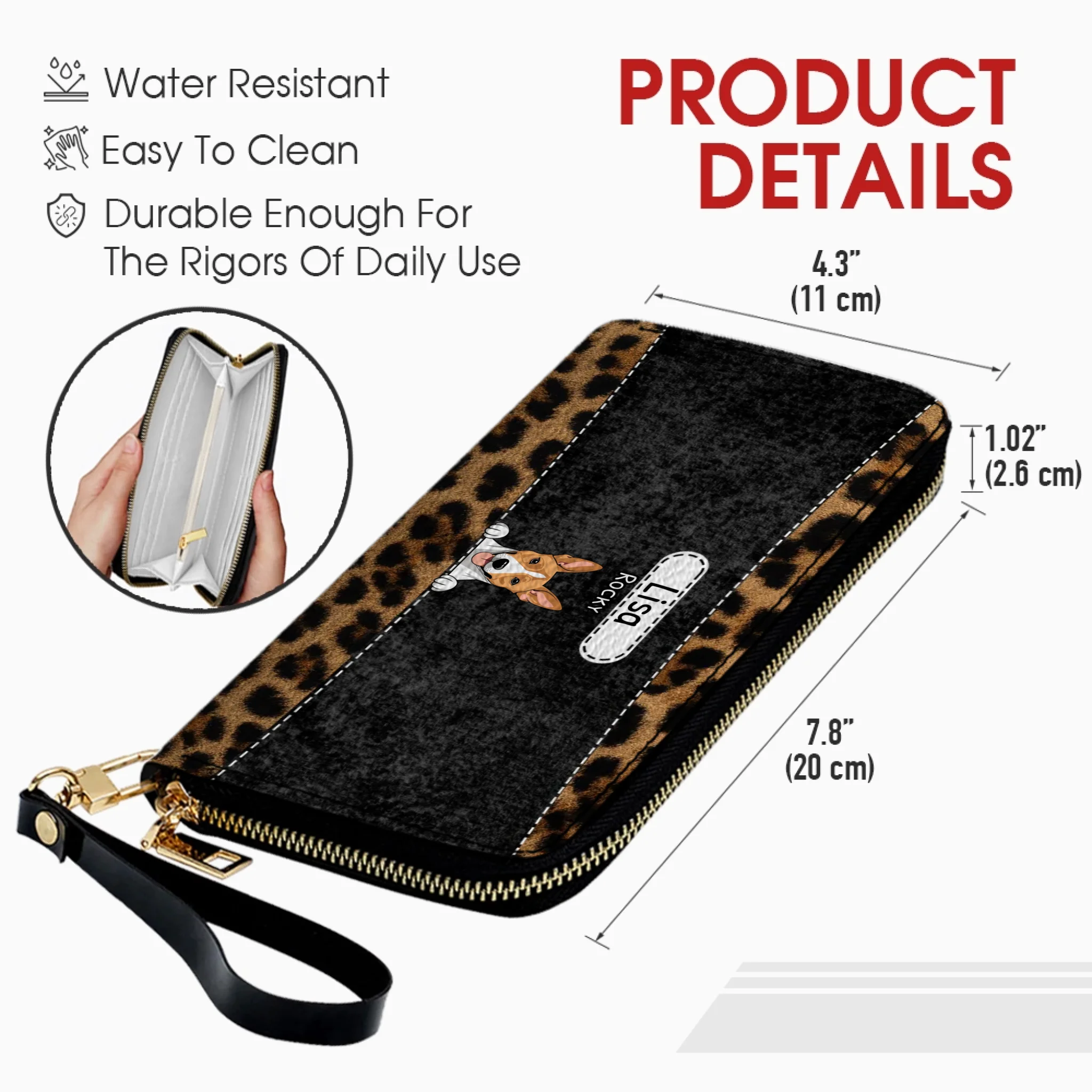 Leopard Print Pet Wallet - Personalized Pet Wallet | 89Prints