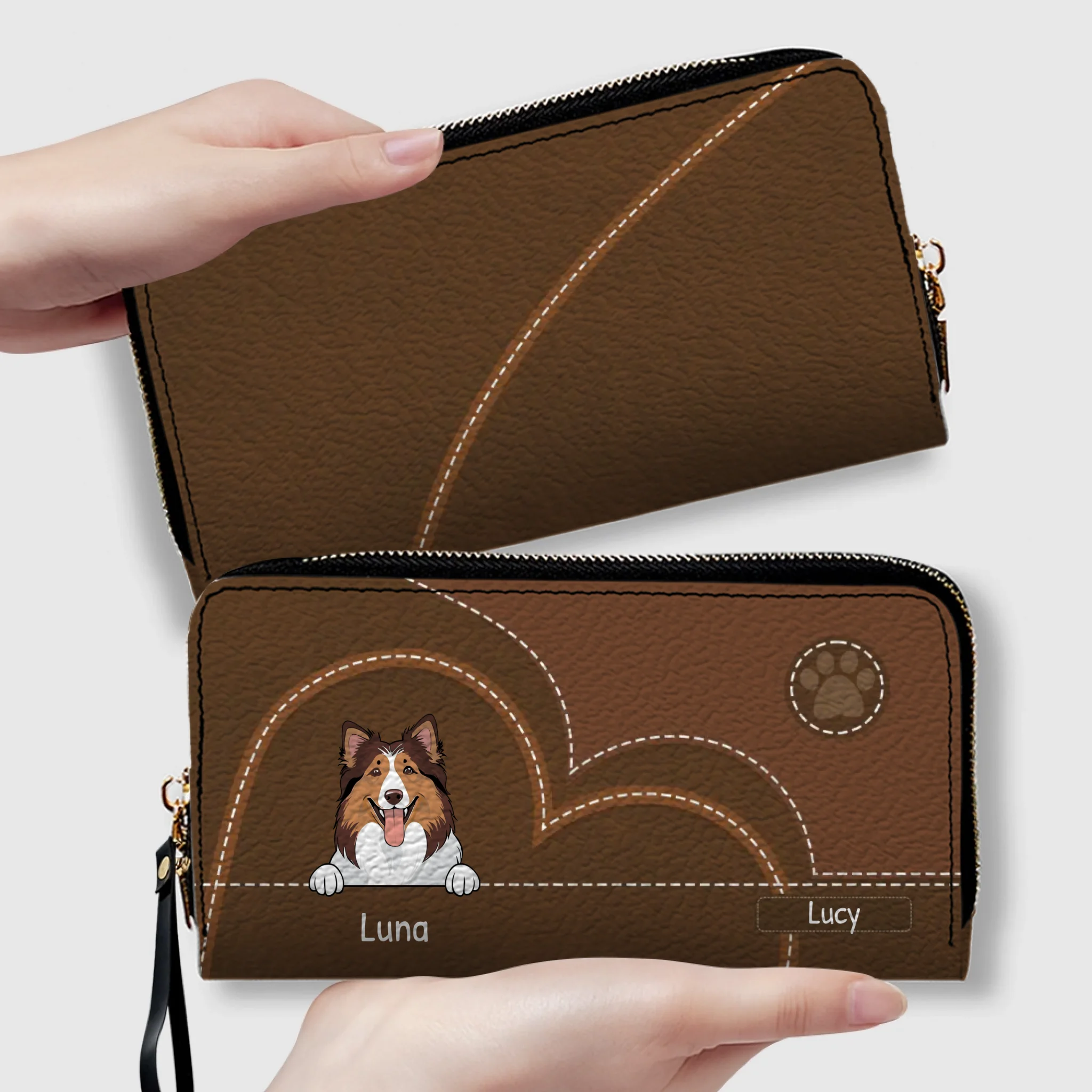 Vintage Style Custom Pet Wallet – Personalized Dog & Cat Art | 89Prints