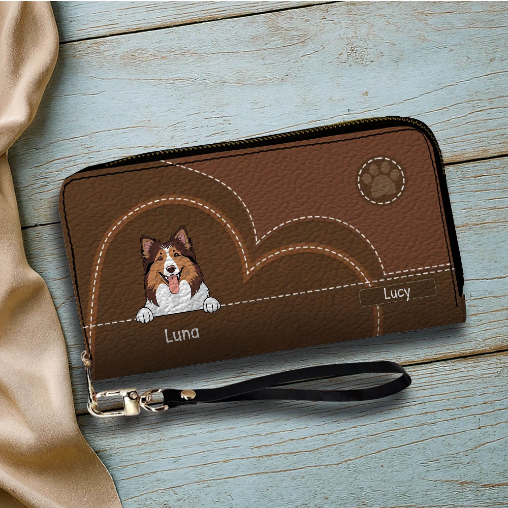 Vintage Style Custom Pet Wallet – Personalized Dog & Cat Art | 89Prints