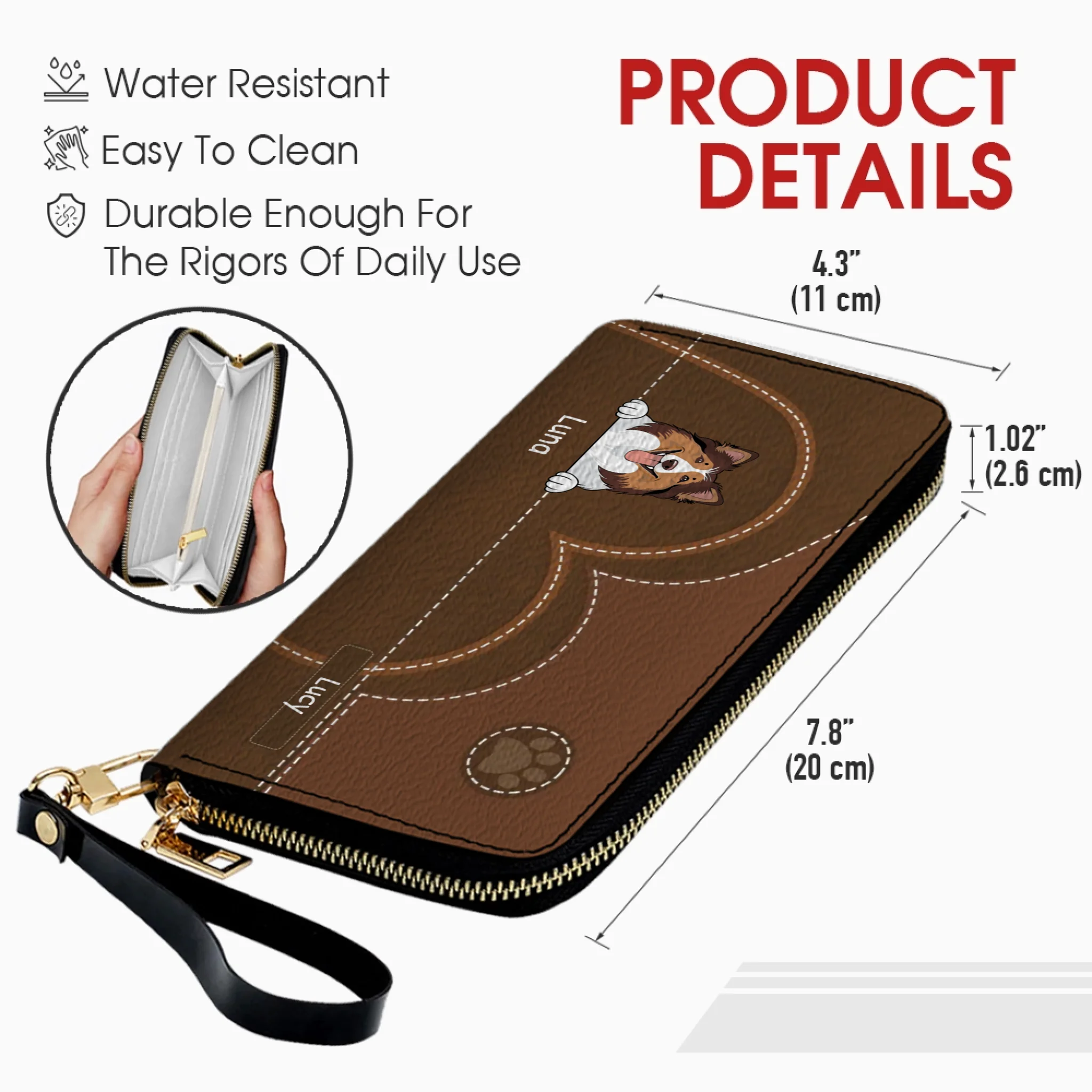 Vintage Style Custom Pet Wallet – Personalized Dog & Cat Art | 89Prints