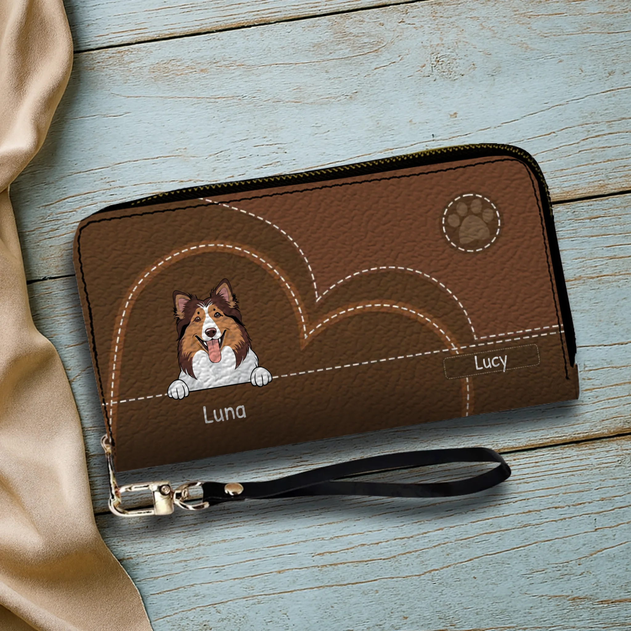 Vintage Style Custom Pet Wallet – Personalized Dog & Cat Art | 89Prints