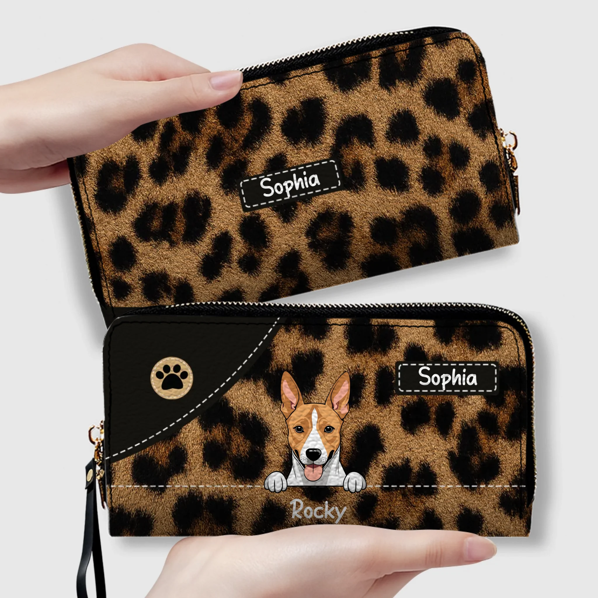 Leopard Print Wallet for Pet Lovers - Trendy Custom Artwork for Her - 89Prints