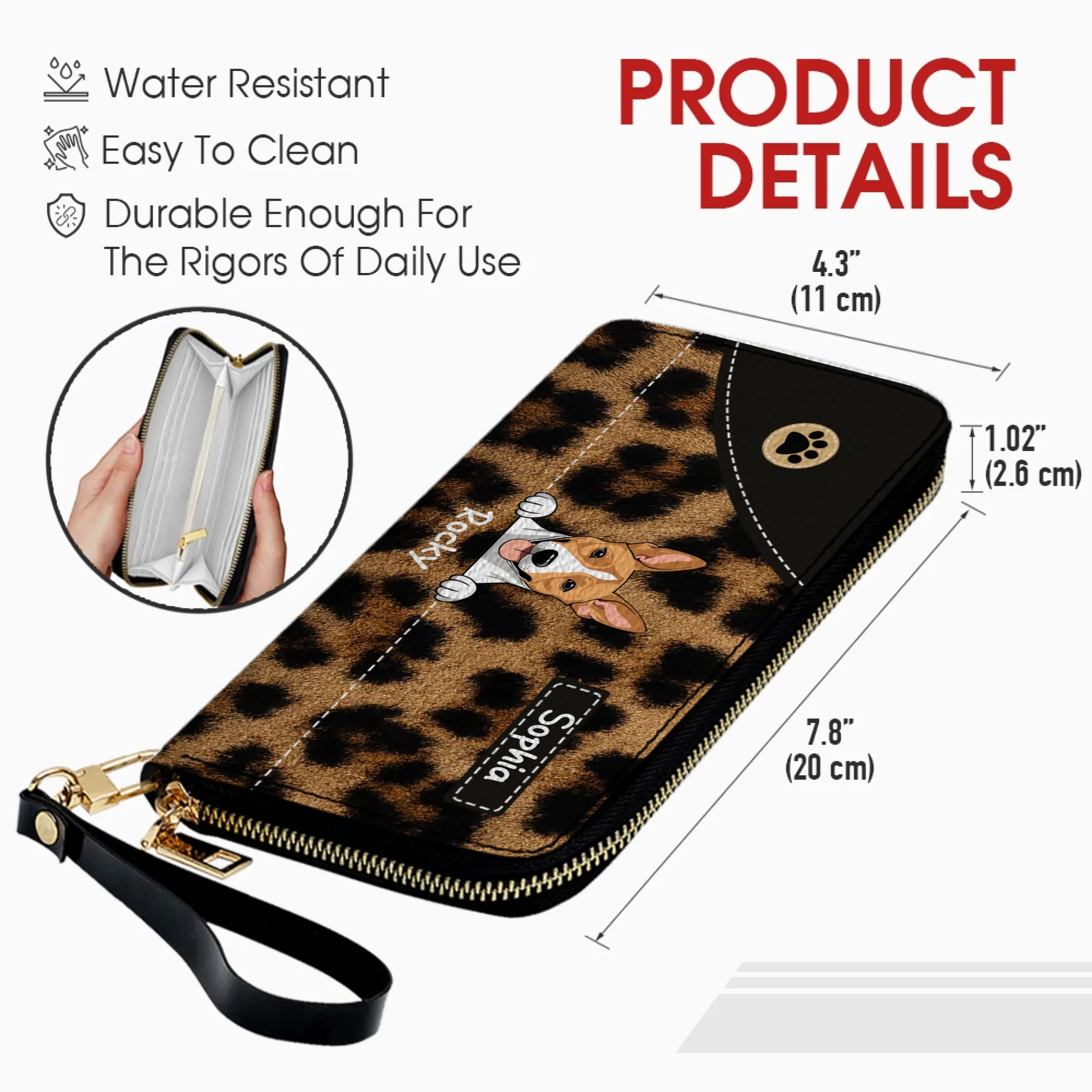 Leopard Print Wallet for Pet Lovers - Trendy Custom Artwork for Her - 89Prints