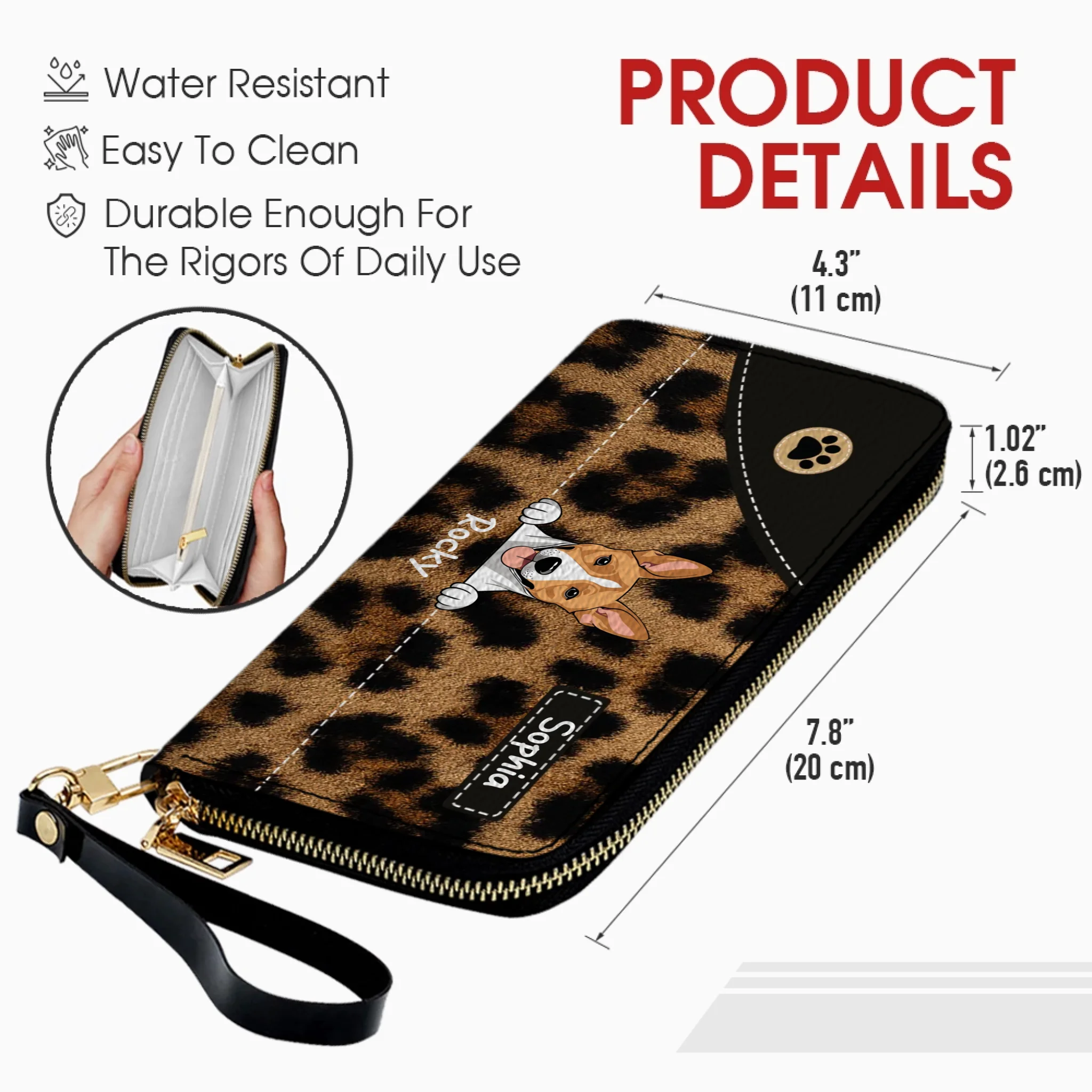 Leopard Print Wallet for Pet Lovers - Trendy Custom Artwork for Her - 89Prints
