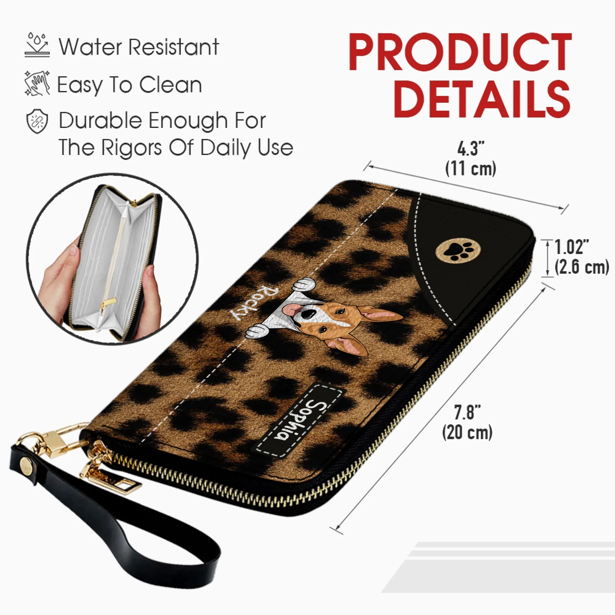 Leopard Print Wallet for Pet Lovers - Trendy Custom Artwork for Her - 89Prints