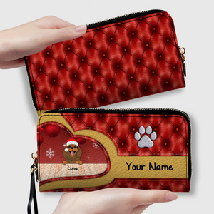 Cozy Christmas Leather Wallet – Custom Gift | 89Prints