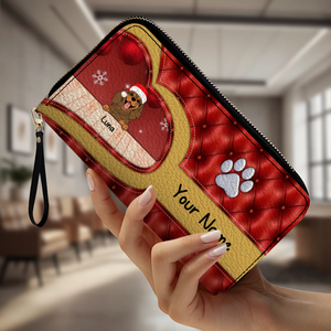 Cozy Christmas Leather Wallet – Custom Gift | 89Prints