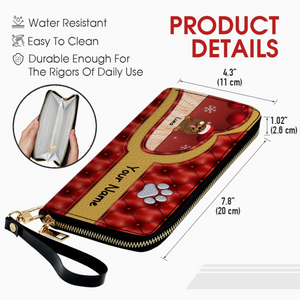 Cozy Christmas Leather Wallet – Custom Gift | 89Prints