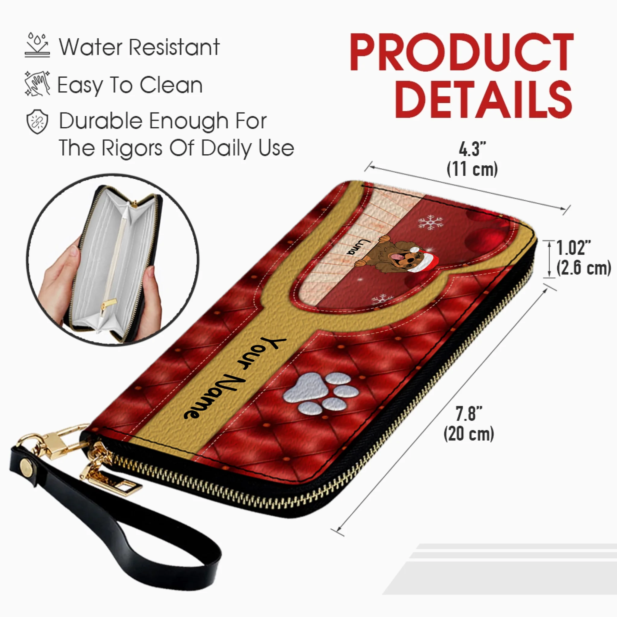 Cozy Christmas Leather Wallet – Custom Gift | 89Prints