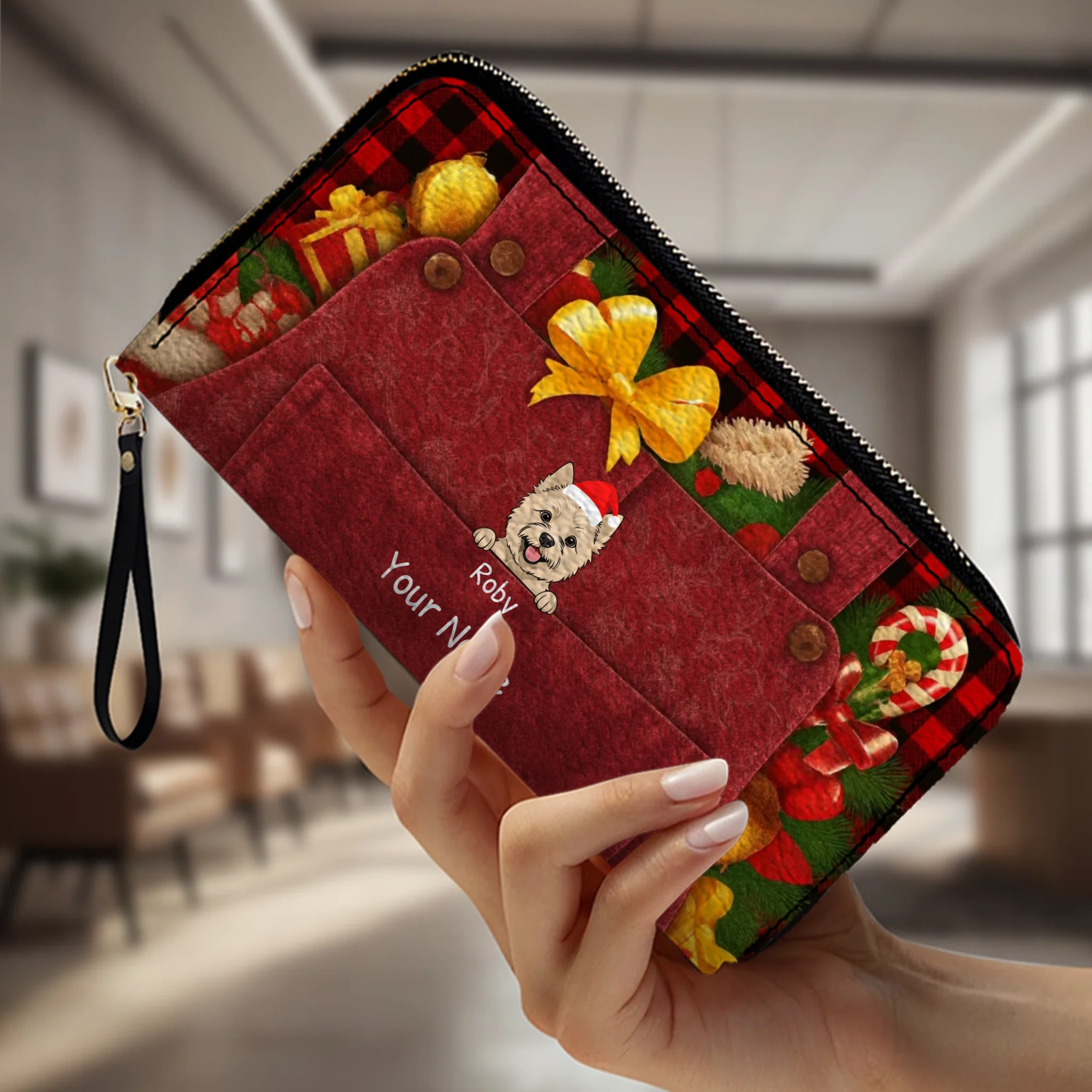 Warm Wishes Leather Wallet – Personalized Christmas Gift | 89Prints