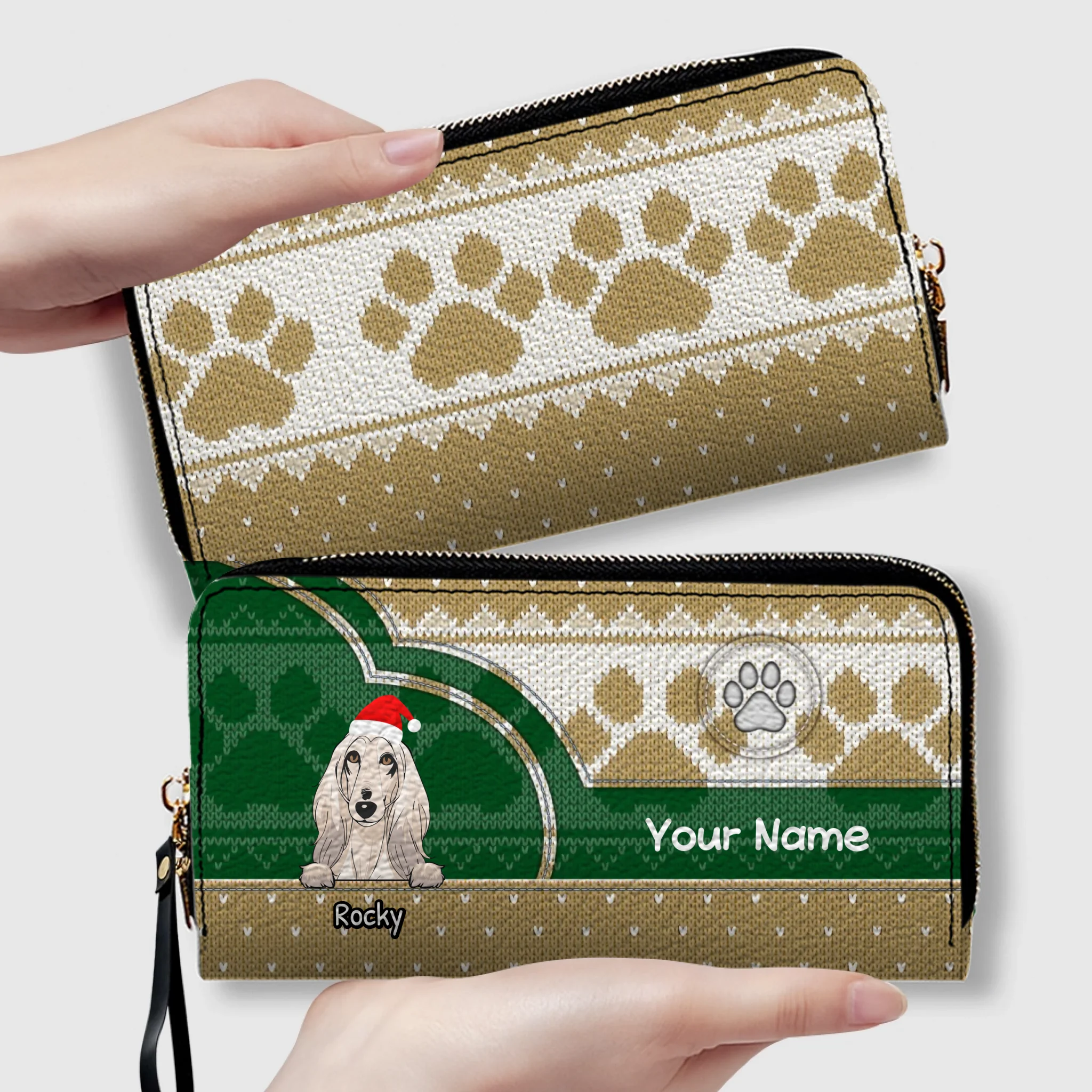 Paw & Heart Leather Wallet – Christmas Gift for Pet Lovers | 89Prints