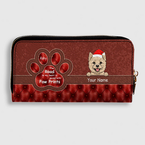 Pawprint Leather Wallet – Personalized Christmas Gift for Pet Lovers | 89Prints