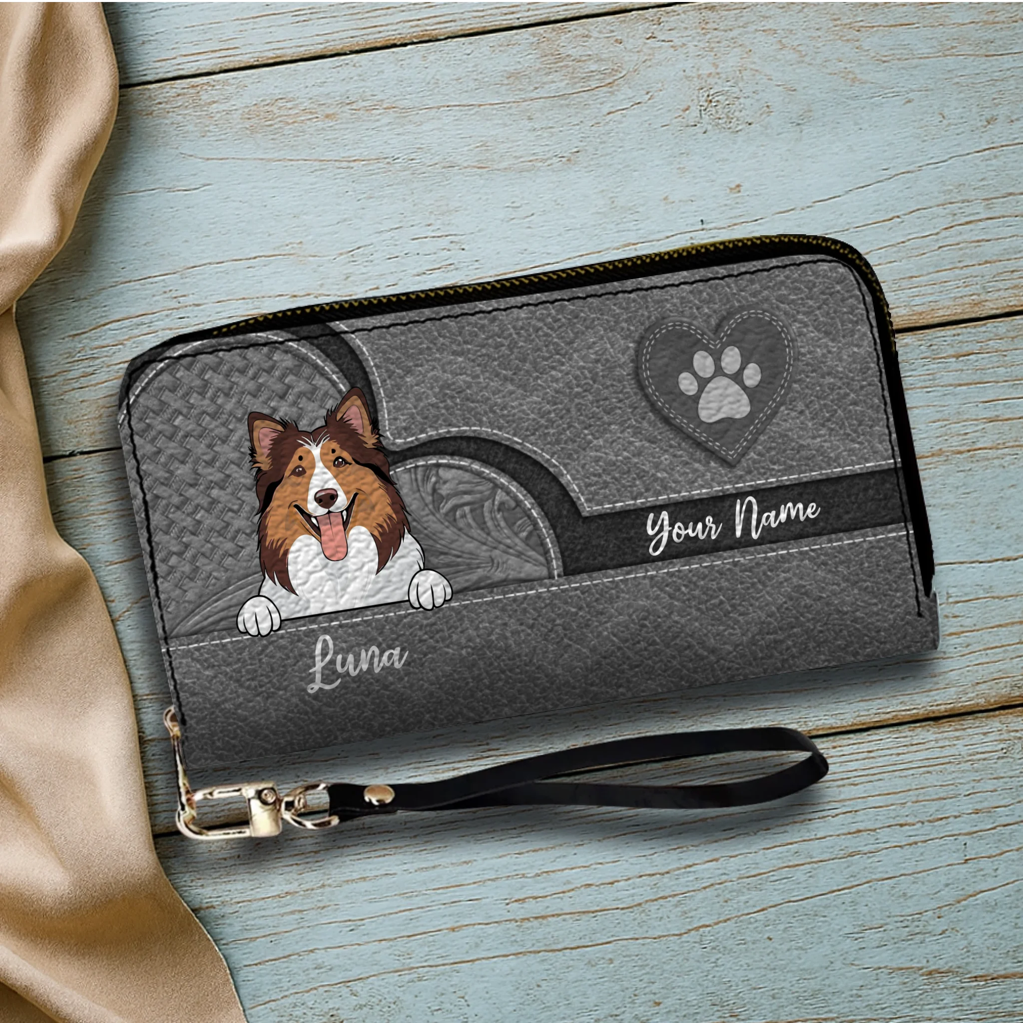 Personalized Pawprint Leather Wallets – Custom Gifts for Dog & Cat Owners | 89Prints