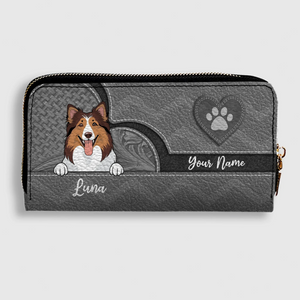Personalized Pawprint Leather Wallets – Custom Gifts for Dog & Cat Owners | 89Prints